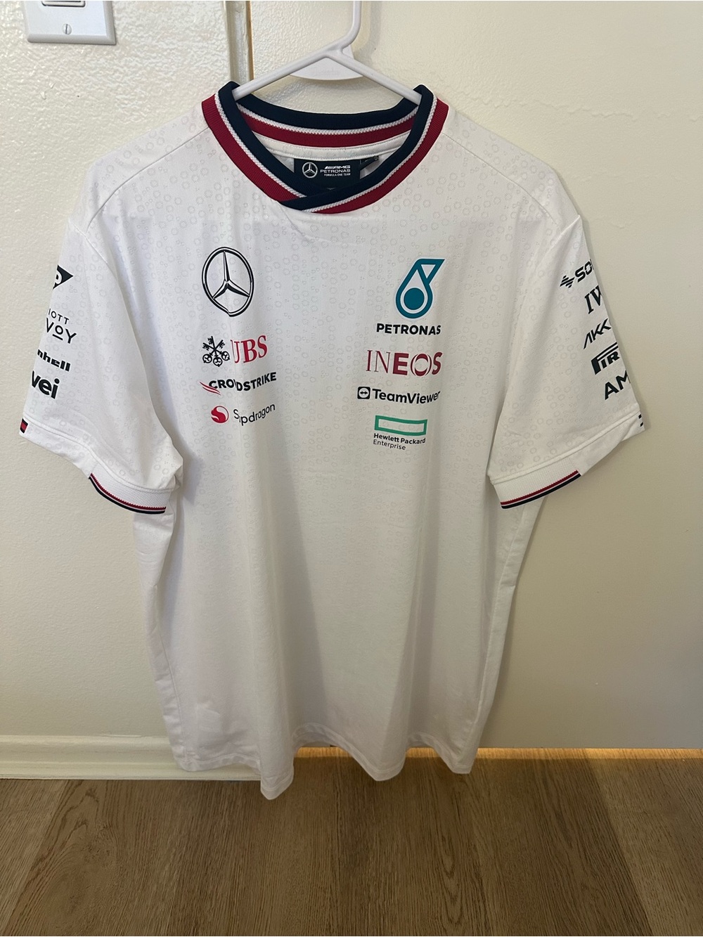 Mercedes AMG Petronas White Men’s Team Polo Shirt
